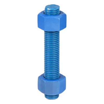 USA FASTENER Fully Threaded Stud: 1"-8 Thread Size, Steel, Grade B7, PTFE Coated, 6 in Lg - PTFE-Coated Fully-Threaded Rods & Studs