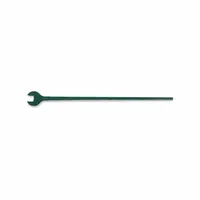This single-end open-end track wrench is designed for tightening and loosening track bolts and nuts in railway maintenance. With a 1-5/16 in head size and 49 in overall length, it provides the leverage needed for aligning and securing rail joints