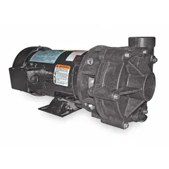 This three-phase centrifugal pump features a Noryl housing and impeller for chemical resistance. It is powered by a 1 hp Totally Enclosed Fan Cooled motor, operates on 230/460V AC, and has a 1 1/2 in NPT connection. Suitable for transferring corrosive fluids in industrial processing and water treatment.