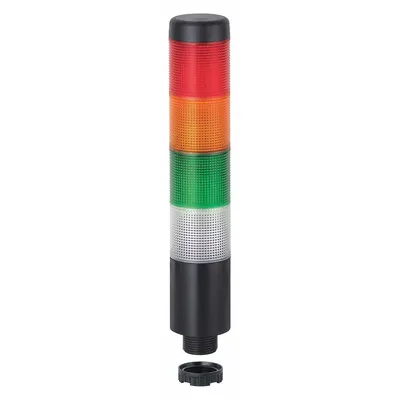 WERMA Tower Light Assembly: 4 Tier, Green/Red/White/Yellow, No Sounder Tier - Four-Tier Tower Light Assemblies