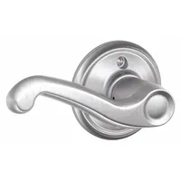 This SCHLAGE dummy lever lockset features a Flair style lever in a satin chromium-plated brass finish. It is ADA compliant for accessibility and designed for doors that do not require latching, such as closet or passage doors in commercial or institutional settings