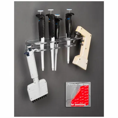 POLTEX Pipette and Pipette Aid Rack, PETG, 2 1/4 in H x 3 5/8 in L - Pipette Holders