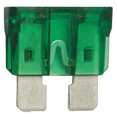 Fast-acting automotive fuse rated 30 A at 32 V DC. Standard-profile, non-indicating design for overcurrent protection in vehicle electrical systems. Suitable for protecting wiring and components in 12 V or 24 V DC circuits such as lighting, motors, and auxiliary loads. Supplied in a 5-pack.