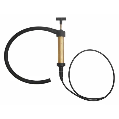 Dayton Hand Pump: Piston Action, Pump with Hose, Brass Housing, 3.3 oz per stroke - Down-Stroke Drum Pumps