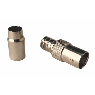 VITEK BNC Coaxial Connector, Female, Crimp-On, RG-6, Silver, 1 GHz, 100-Pack - BNC Coaxial Connectors
