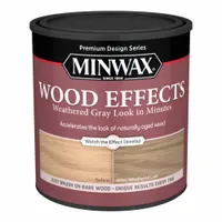 This interior, water-based wood stain from MINWAX delivers a transparent Weathered Gray finish. Suitable for use on wood surfaces such as furniture, trim, and cabinetry. Supplied in a 1-quart container