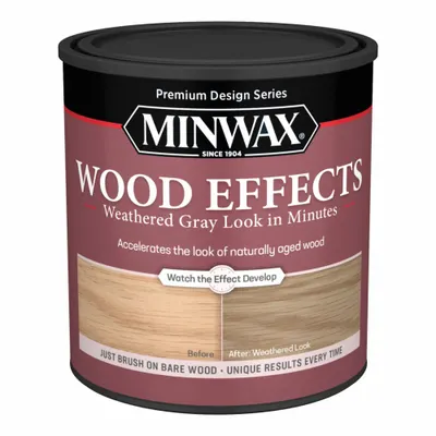 MINWAX Wood Effects Interior Water-Based Wood Stain, Weathered Gray, 1 qt - Wood Stains