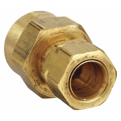 PARKER Self-Aligning Brass Compression Fitting, 1/2 in OD x 1/2 in FNPTF, 10 PK - Self-Aligning Brass Compression Fittings