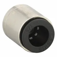 This push-to-connect tube fitting connects 1/4 in OD tubing to a #10-32 MUNF threaded port. Made of brass with a silver finish. Suitable for pneumatic and fluid systems requiring quick, secure connections