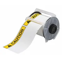 Pre-Cut Label Stock Roll: Caution, CAUTION Header, 4 in x 6 1/4 in, 6 1/4 in x 4 in, Vinyl, White (MPN 121559)