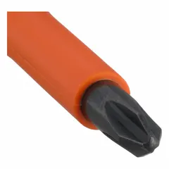 This insulated Phillips screwdriver features a #2 tip size and a long shaft, with a cushion grip handle. The steel blade is insulated for protection against accidental contact with live circuits. It is tether ready and not ESD safe. Suitable for electrical work on fasteners in panels, junction boxes, and industrial equipment.