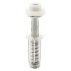 This pivot guide is designed for hanging doors, keeping them aligned and stable on their track. It measures 2-1/16 inches in length and 3-3/4 inches in width, with a maximum weight capacity of 30 lb. Suitable for use in cabinet or partition door applications.