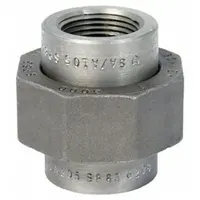 Threaded high-pressure pipe fitting with female NPT connections on both ends for straight-line joining of pipes. Constructed from steel for use in industrial fluid and gas systems. Size: 2-1/2 in x 2-1/2 in