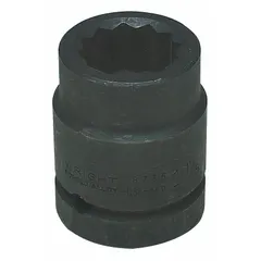 This 1" drive impact socket features a 1-1/8" SAE 12-point opening and standard length. The black oxide finish provides corrosion resistance. Designed for use with impact wrenches in heavy-duty fastening applications requiring high torque.