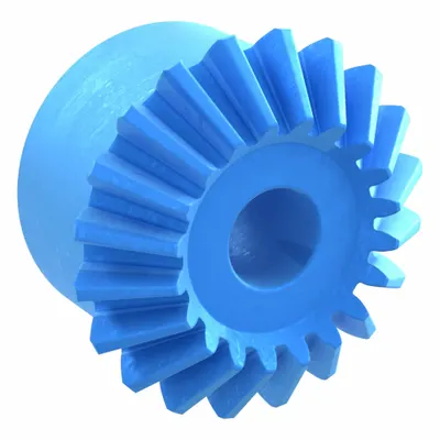KHK GEARS Miter Gear: For 90° Shaft Angle, Module m 1.5, 20 Teeth, Nylon, 8 mm Bore Dia - Straight Teeth Metric Miter Gears