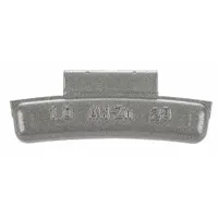 Clip-on wheel weight made of coated zinc for passenger cars with aluminum rims. Used to balance wheels, reducing vibration and ensuring smooth driving. Part of the AW series