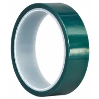 This high-temperature film masking tape is made of polyester film with a silicone adhesive in green. It has a thickness of 3.3 mil and a length of 18 yards. Suitable for masking applications in powder coating, wave soldering, and other industrial processes requiring heat resistance and clean removal without residue