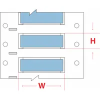 Sleeve Label: 1 in x 2 in, Polyolefin, Blue (Matte), For 20 AWG to 2 AWG Wire Gauge (MPN PS-1000-2-BL)