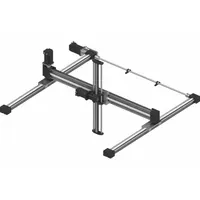 3-axis gantry system with 800 mm X-axis, 800 mm Y-axis, and 500 mm Z-axis travel. Max payload 5 kg, positioning accuracy ±0.5 mm. Controlled by IGUS D1 Dryve motor control. Suitable for automated pick-and-place, assembly, and material handling tasks