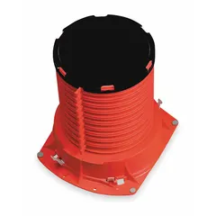 Firestop collar for 6 in metal pipes, rated for 3-hour fire protection. Overall height 2.5 in. Designed for cast-in-place concrete applications to seal pipe penetrations in fire-rated walls and floors.