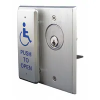 BEA Exit Push Button: 4 1/2 in Ht, 5/8 in Dp, 4 1/2 in Wd, ADA Compliant, Aluminum, Gray (MPN 10COMBOPLATE)