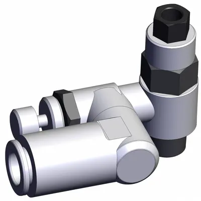 SMC Piloted Non-Return Valve: Universal Fitting, Knurled, 1/8 in Valve Body Size - Adjustable Direction Speed Controllers with Pilot Check Valve