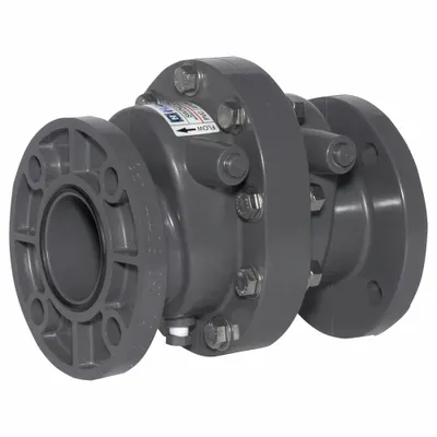 HAYWARD Check Valve: Swing, Inline Valve Body, 6 in Pipe Size, Flange x Flange - PVC Inline Swing Check Valves