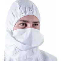 Cleanroom Mask: Dual, Non-Adj, Polyester/Polyurethane, White, M Mask Size, ANSELL, Flat-Fold, 200 PK (MPN BDBS)