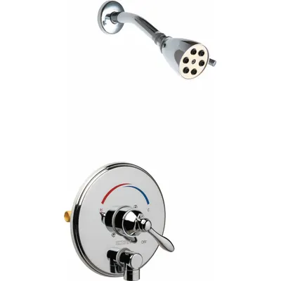 CHICAGO FAUCETS SH-TP4-01-000 Shower Faucet with Fixed Showerhead - Shower Faucets with Fixed Showerheads