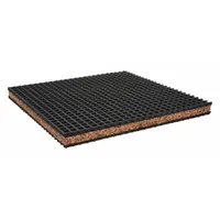MASON Vibration Isolator Pad: Neoprene, Waffle Pad Top, 12 in Lg, 12 in Wd, 1 in Ht, Cork