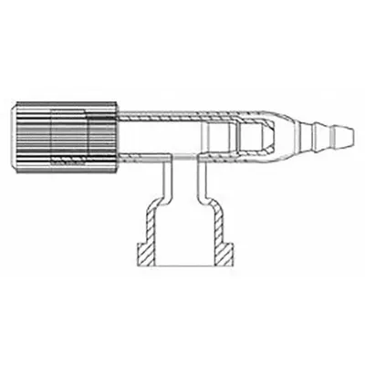 BEING SCIENTIFIC Discharge Valve, 9 in W x 5 in H, Borosilicate Glass - Rotary Evaporator Accessories