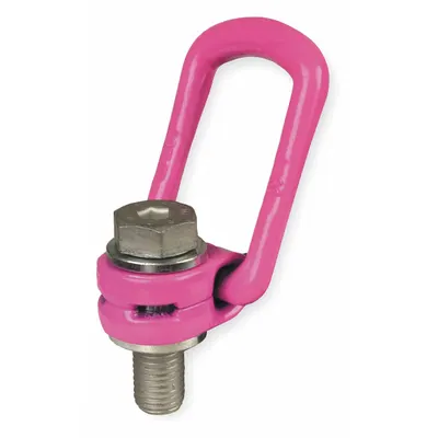 RUD CHAIN Hoist Ring: Pivot/Swivel, Steel w/Pink Powder-Coated Bail, M36-4, Max. 17,630 lb - Pivot & Rotate Hoist Rings