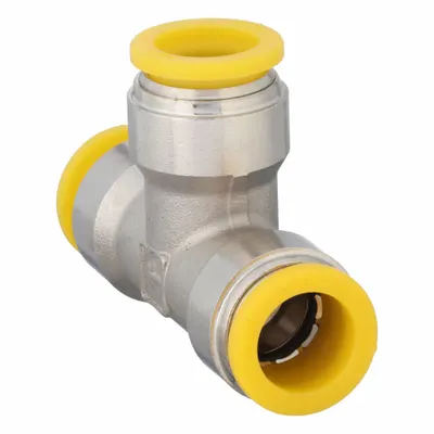 PARKER Nickel-Plated Brass Push-Fit Tee Fitting - Nickel-Plated Brass Tube Fittings