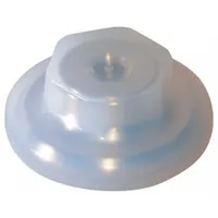 This PTFE center disk serves as a diaphragm plate in industrial pumps and valves. Its material provides chemical resistance and low friction for demanding fluid-handling applications