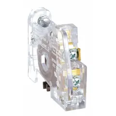 This auxiliary contact provides one normally open and one normally closed circuit for remote signaling or control. Rated for 10 A AC, it is designed for use with SQUARE D 8903S Lighting Contactors. Commonly applied in industrial lighting panels and building automation systems to extend control functions.
