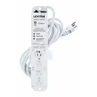 LEVITON Outlet Strip: 4 Outlets, 15 ft Cord Lg, 644 J Rated Energy, 15 A Current, White, 5-15P (MPN 53C4M-1S5)