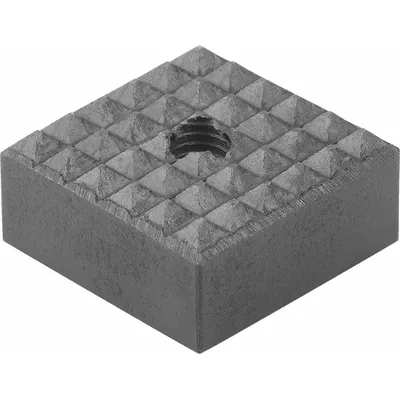 KIPP Gripper Pad w/Tapped Through-Hole: Carbide, Extra Fine, 10 mm Face Wd, M5 - Square Gripper Pads with Tapped Through-Hole