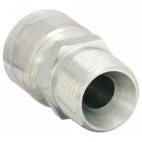 Steel straight fitting with male NPTF 1"-11-1/2 thread and genderless crimp end for -12 hose dash size. Used to create permanent connections in hydraulic systems for fluid power applications