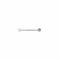 This GEARWRENCH combination wrench features a 12-point ratcheting box end for faster fastener turning without repositioning. Made of alloy steel with a full polish chrome finish, it resists corrosion. The 11 mm head size and standard length suit general maintenance and repair tasks