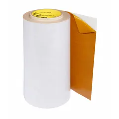 This thermal double-sided bonding film tape features a polyethylene film backing with a rubber adhesive, providing permanent adhesion for mounting, splicing, and holding applications in industrial assembly. Supplied in a 1-inch width by 60-yard length, 3 mil thick, it is suitable for bonding a range of substrates in manufacturing and maintenance environments.