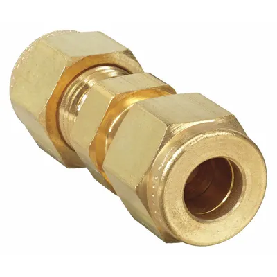 PARKER Single-Ferrule Brass Compression Fitting Union - Single-Ferrule Brass Compression Fittings
