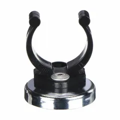 This cup ceramic holding magnet is encased with a clip for securing, mounting, or positioning ferrous objects. With a max pull force of 11 lbf, it suits light-duty fixturing, signage, or panel retention. Outside diameter is 1 13/32 in; thickness is 0.281 in.
