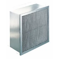 This rigid cell air filter features fiberglass media with a MERV 14 rating for high-efficiency particulate removal. The single header design and galvanized steel frame provide structural rigidity. Suitable for commercial and industrial HVAC systems requiring enhanced filtration.