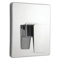 This shower valve trim from SPEAKMAN is designed for use with compatible shower faucet valves. It features a square plastic trim plate with a chrome finish and a zinc handle. Suitable for bathroom installations where a square chrome trim is desired.
