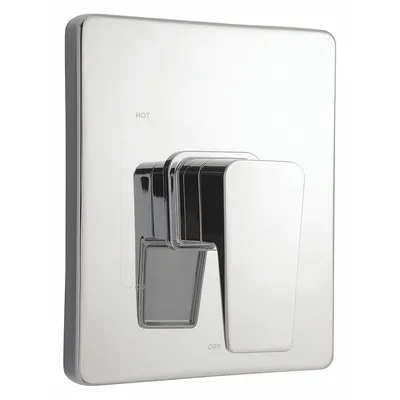 SPEAKMAN SM-24000-P Shower Valve Trim, Square Chrome Plastic Plate, Zinc Handle - Handle, Trim & Valve Kits for Bathtubs & Showers