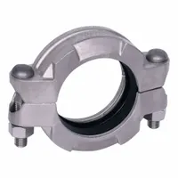 Clamp Coupling: 316 Stainless Steel, 8 in x 8 in, 13 35/64 in Lg, EPDM, 750 psi, Bolted (MPN 0390065316)