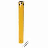 This pour-in-place bollard is designed for permanent installation in concrete to protect structures and equipment from vehicle impact. Constructed from carbon steel with a yellow finish, it has a 5 9/16-inch diameter and a 36-inch install height. Typical applications include perimeter protection in industrial facilities, warehouses, and loading docks