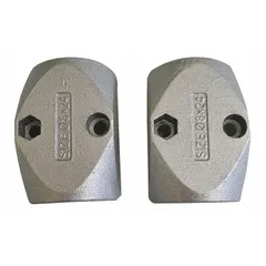 Replacement chain stop component for Dayton electric chain hoists. Functions as a mechanical stop to limit chain travel and prevent over-travel during lifting operations. Consult original equipment documentation for specifications.