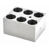 OHAUS Modular Block: Anodized Aluminum, 1 7/8 in Overall Wd, 2 3/4 in Overall Lg, 6 Wells (MPN 30400155)