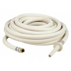 This EPDM washdown hose assembly is rated for 300 psi and a temperature range of -40° to 200°F. It features a white EPDM cover and FGHT x FGHT connections. Suitable for high-pressure cleaning and washdown tasks in industrial and marine environments.